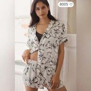Anthropologie The LyreBird Silky Patterned Pyjama Top